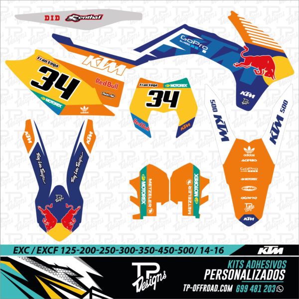 Kit adhesivos KTM EXC – EXCF 2014-2016