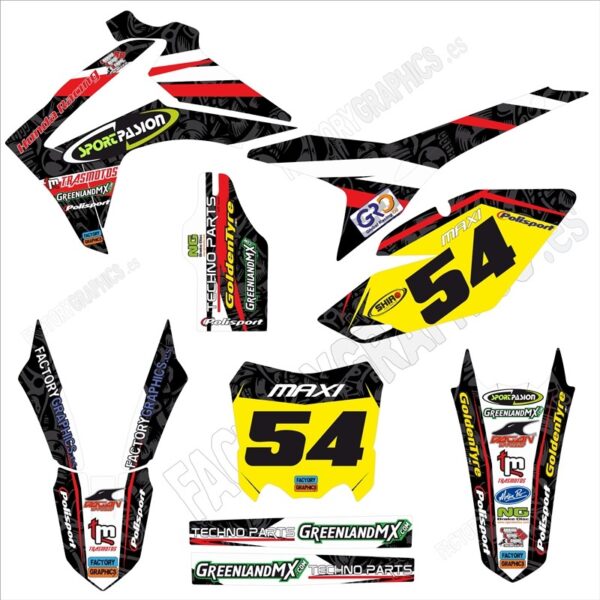 Kit adhesivos Honda negro amarillo